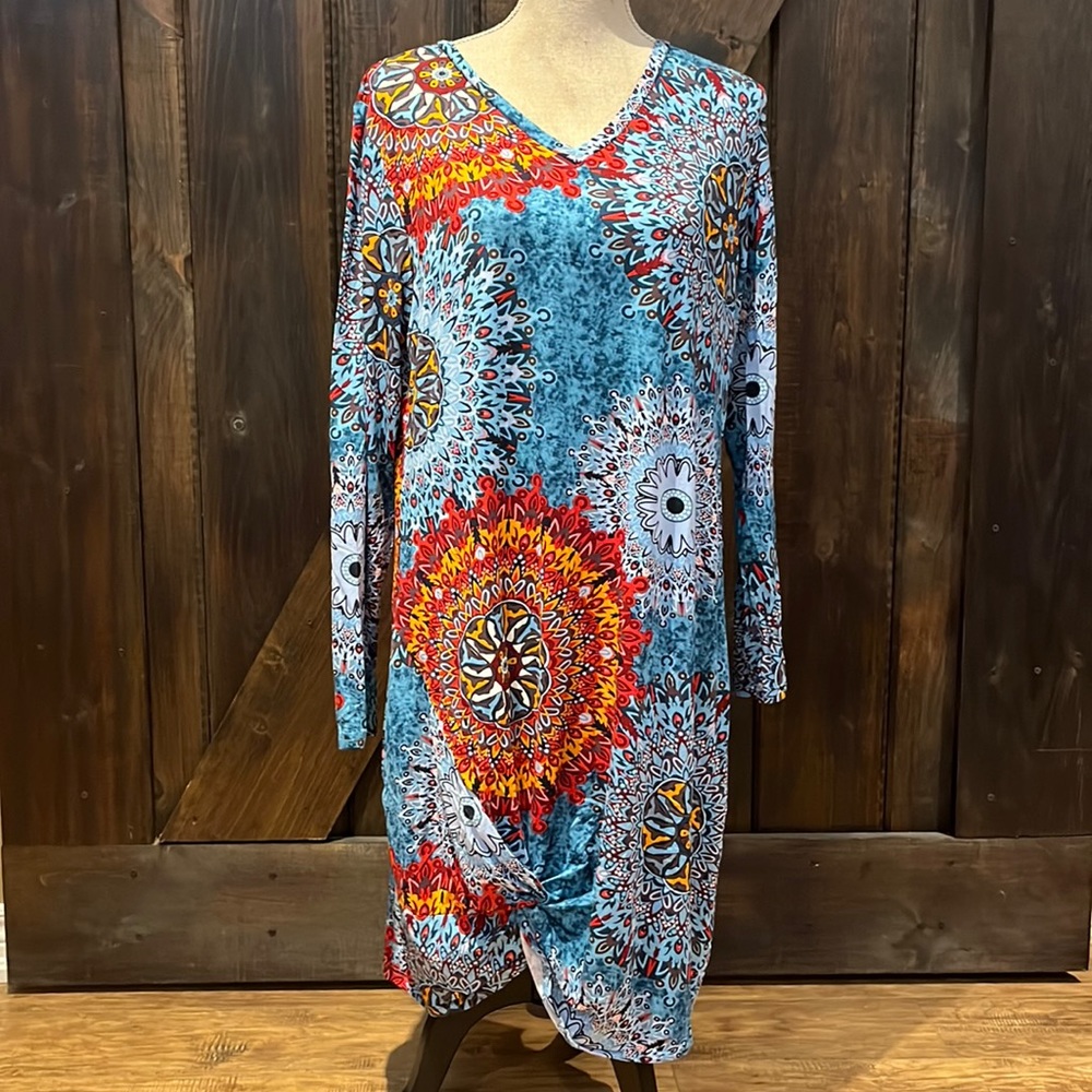 Colourful WANGZHI Women's Long Sleeve Dress